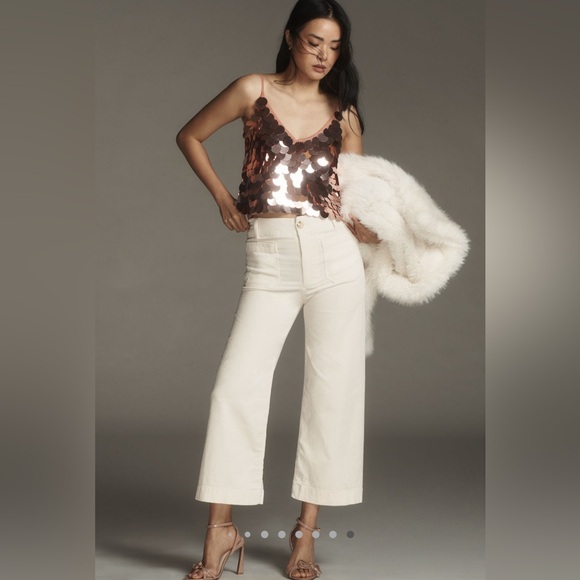 NWT Anthropologie Maeve The Colette cropped Wide-Leg corduroy pants - Picture 9 of 14